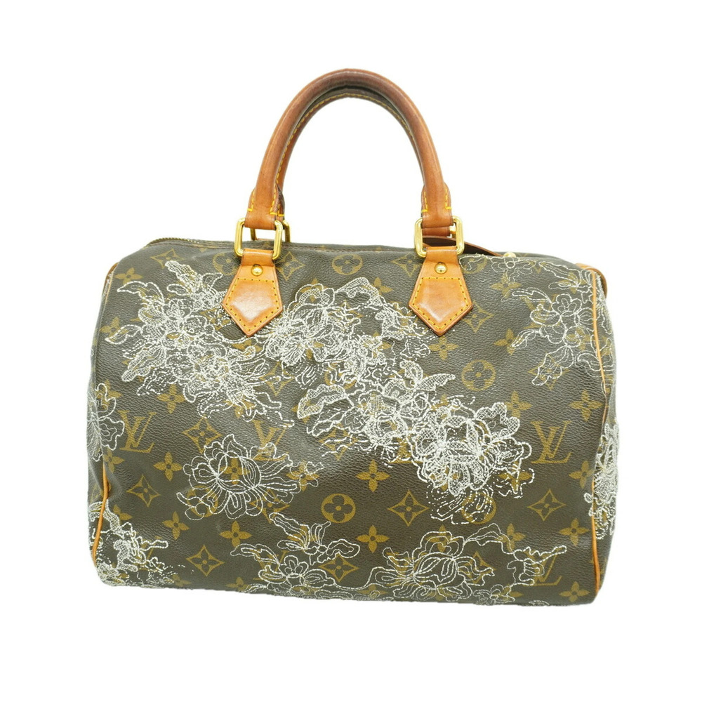 Louis Vuitton Monogram Dentelle Speedy 30 Handbag M95398 Argent Women's OP015777